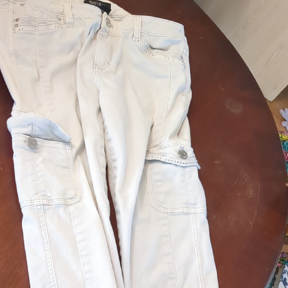White House Black Market Light Beige Straight Leg Jeans
